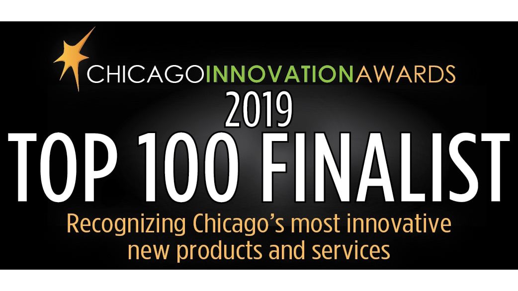 A logo indicating that Zebra is a Top 100 Finalist in the 2019 Chicago Innovation Awards.