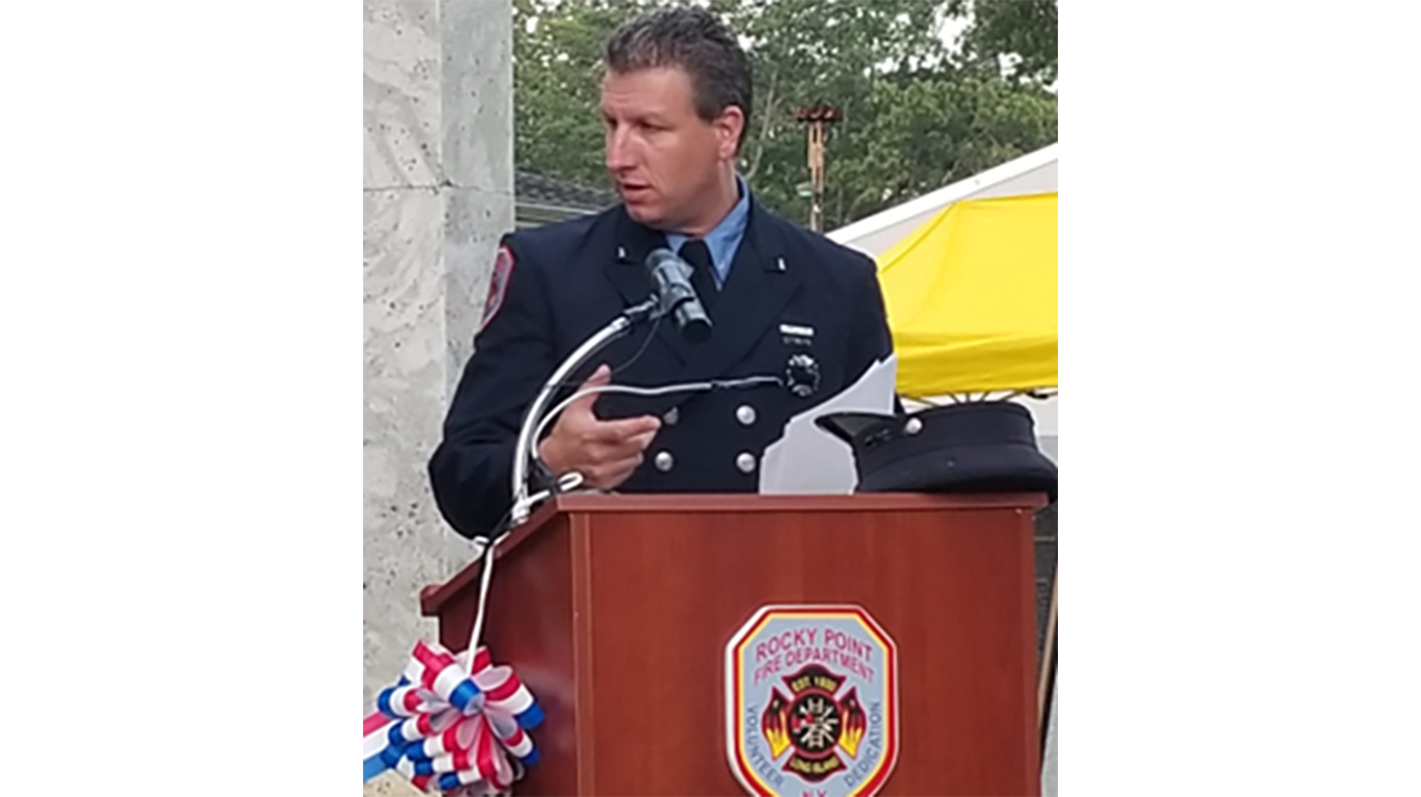 David Singer Rocky Point Fire Department Blog Photo David Singer speaks at a past 9/11 memorial ceremony