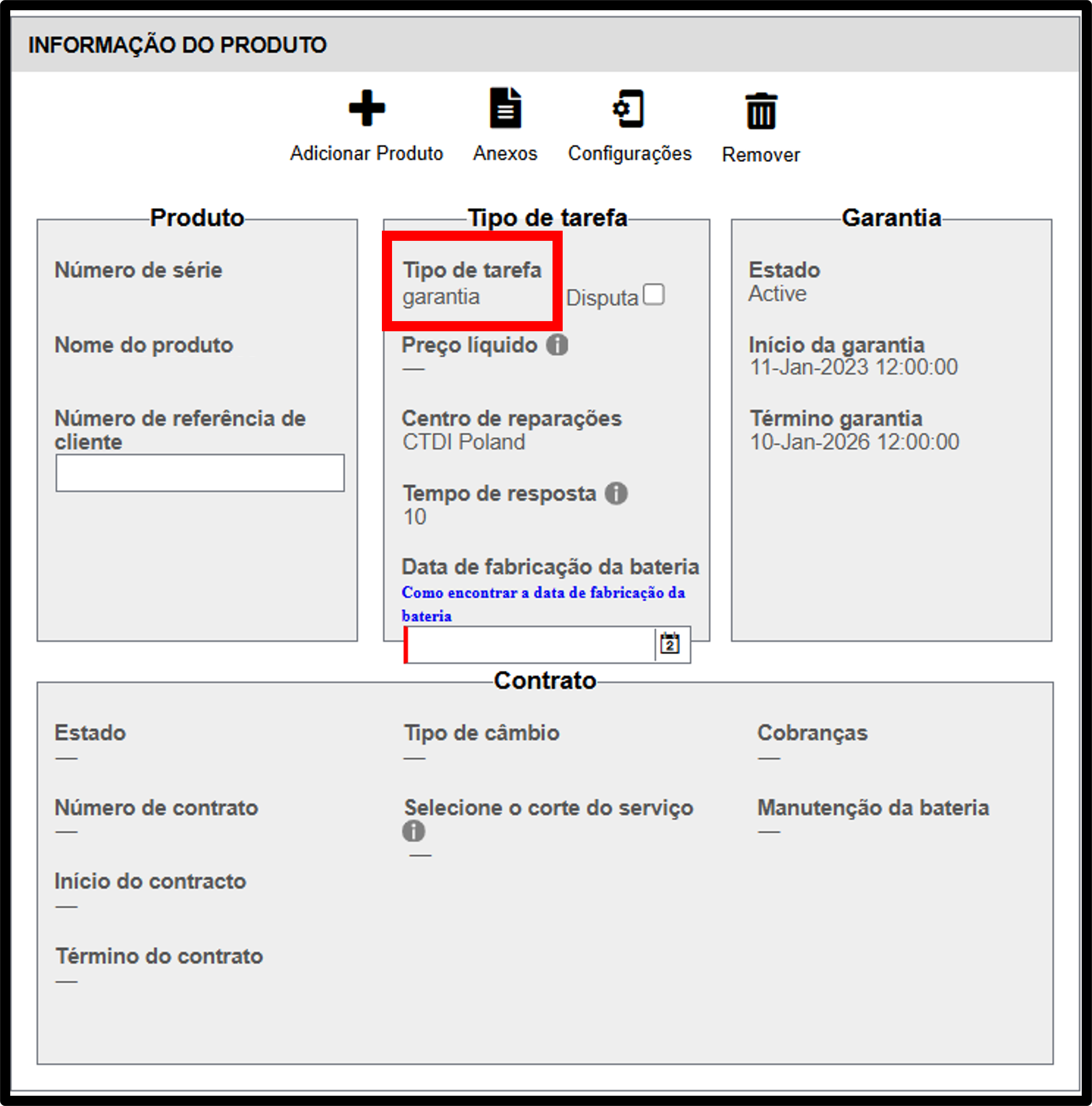 Captura de tela de reivindicação de garantia de bateria 2