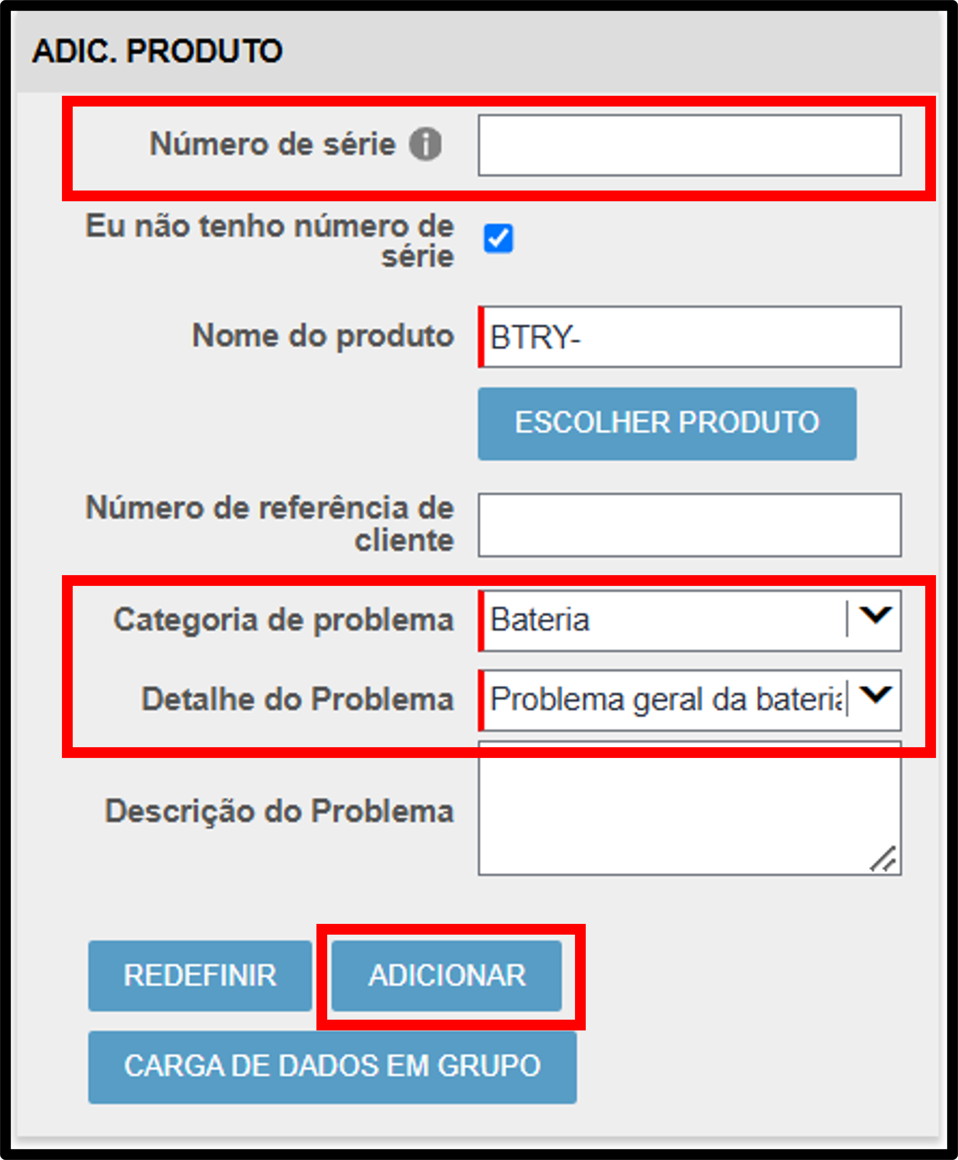 Captura de tela de reivindicação de garantia de bateria 5