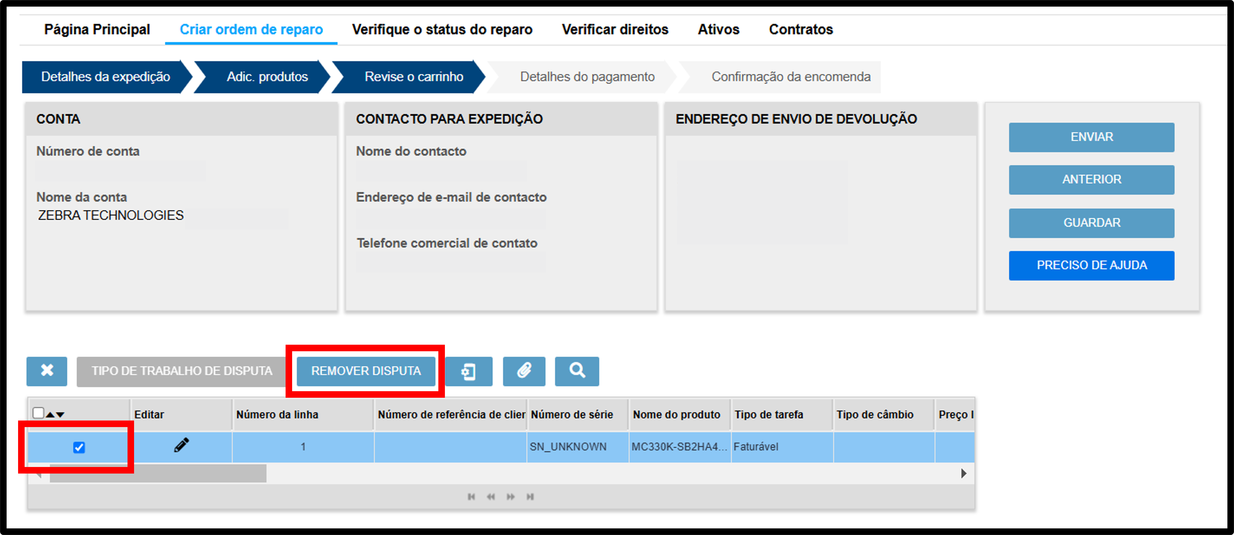 Captura de tela de disputa da qualificação do dispositivo 7