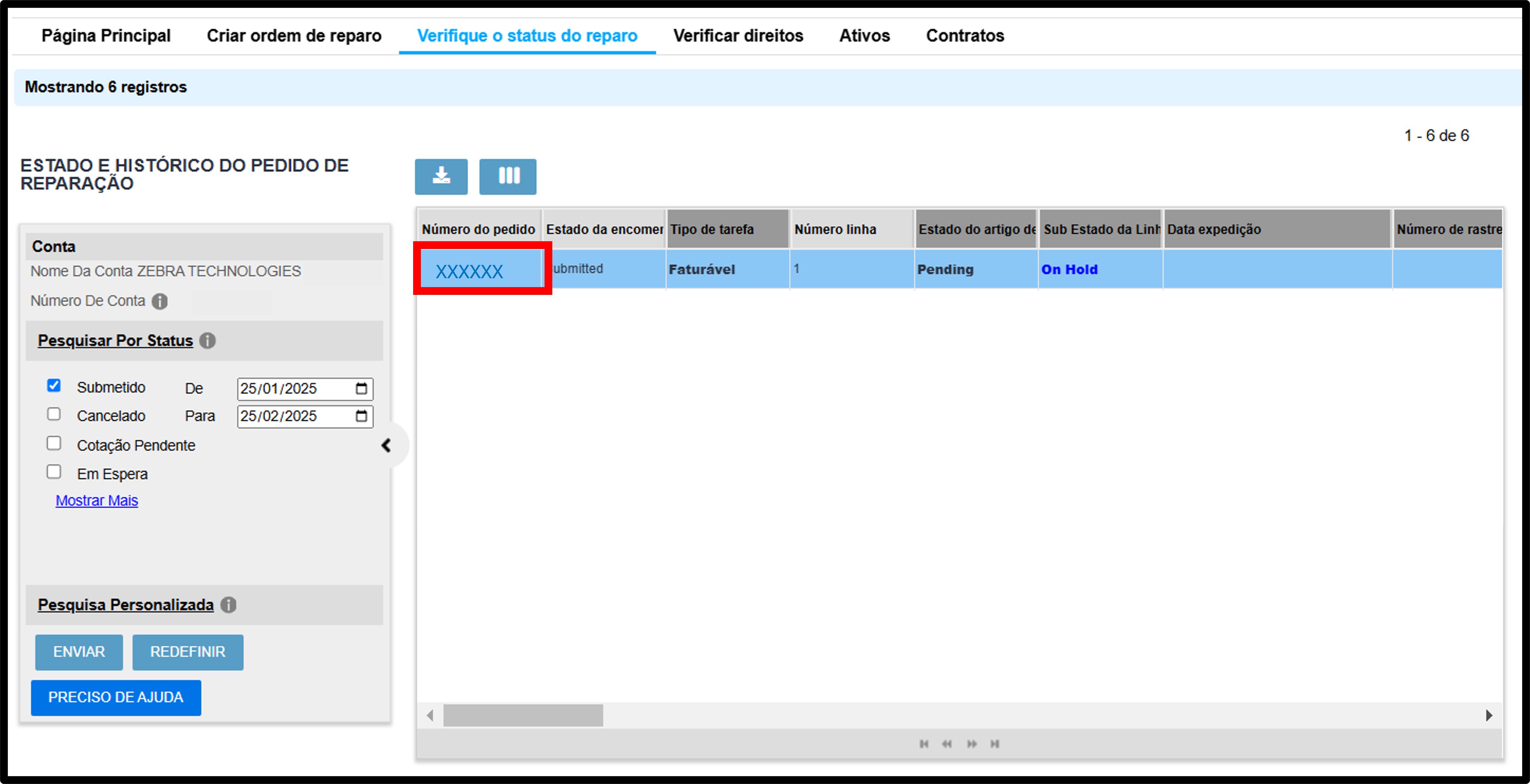 Captura de tela de download dos documentos de reparo 3