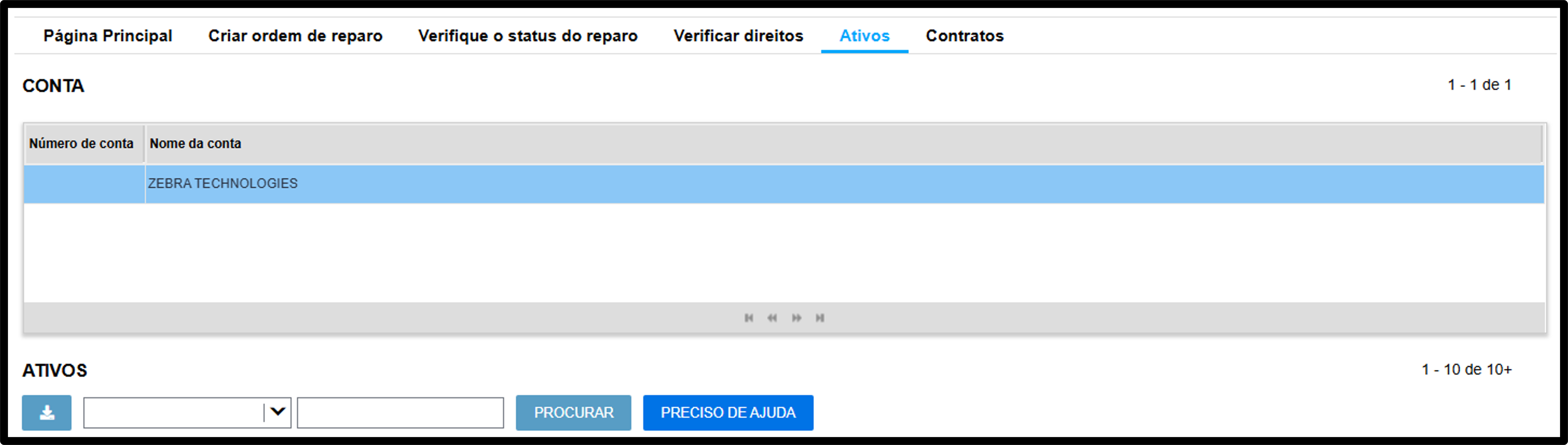 Captura de tela da introdução ao portal de reparo 9