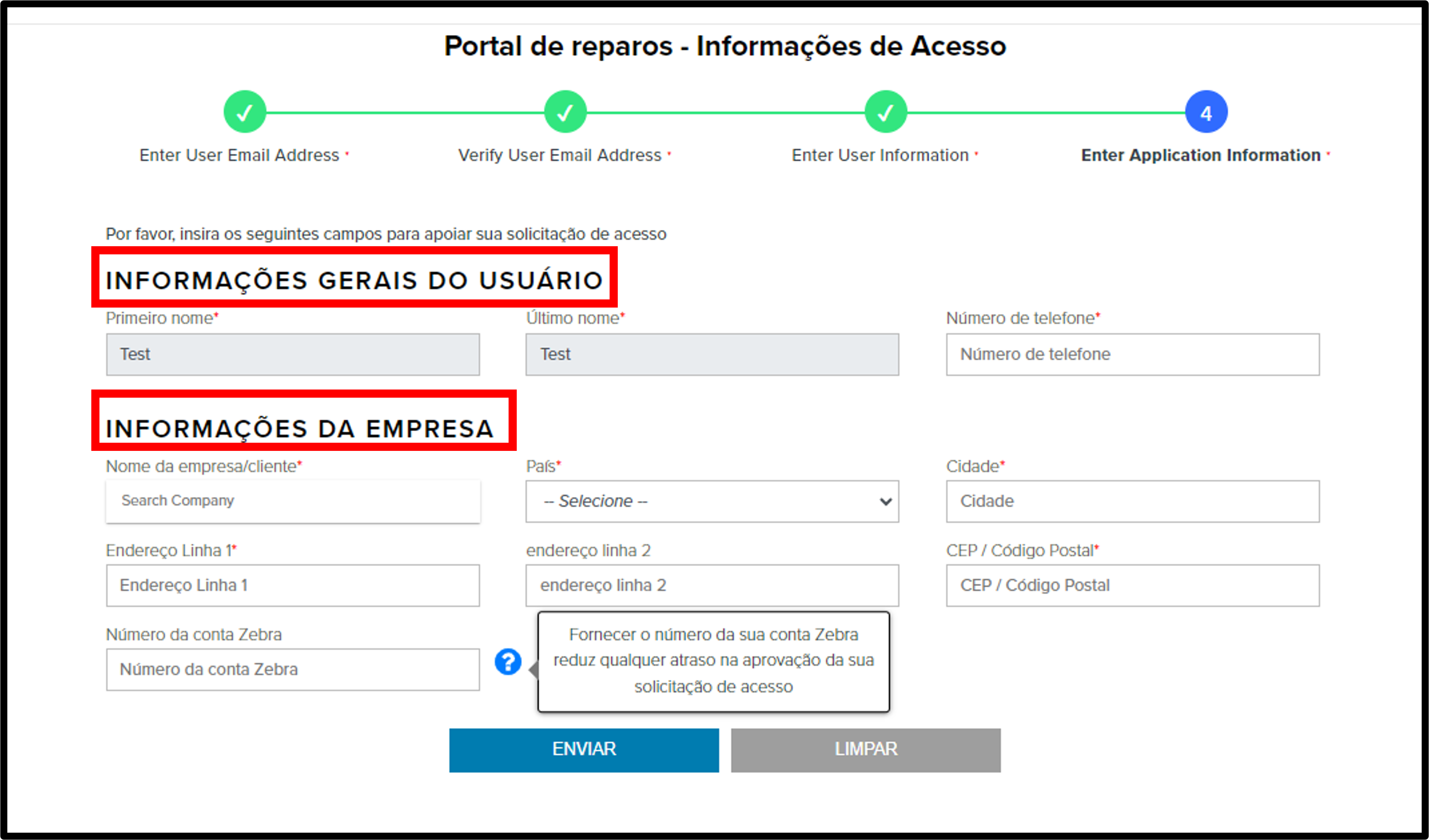 Captura de tela de registro para clientes 7