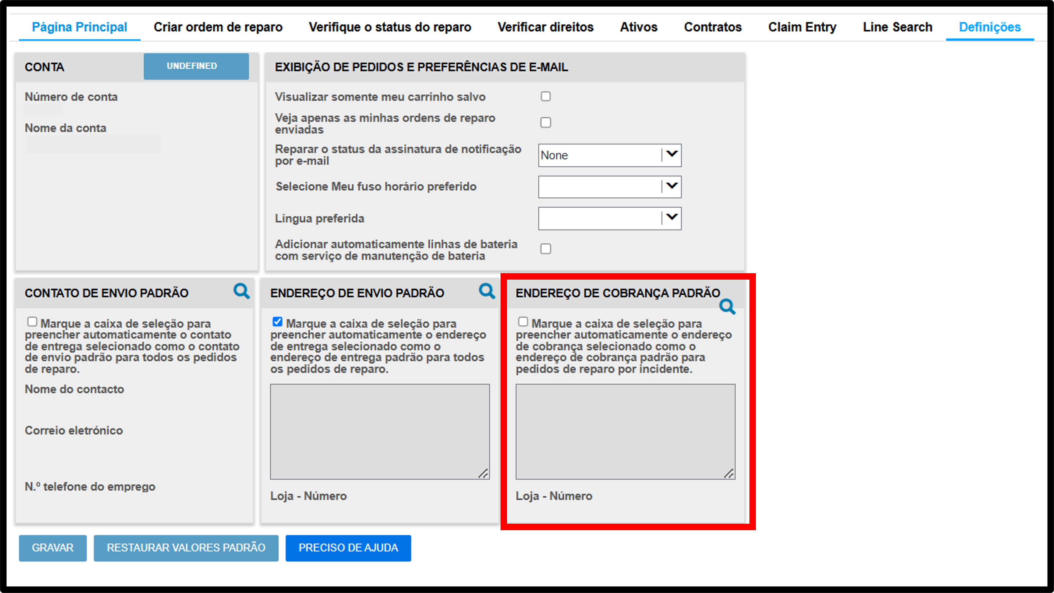 Captura de tela dos guias de reparo de configurações do usuário 11
