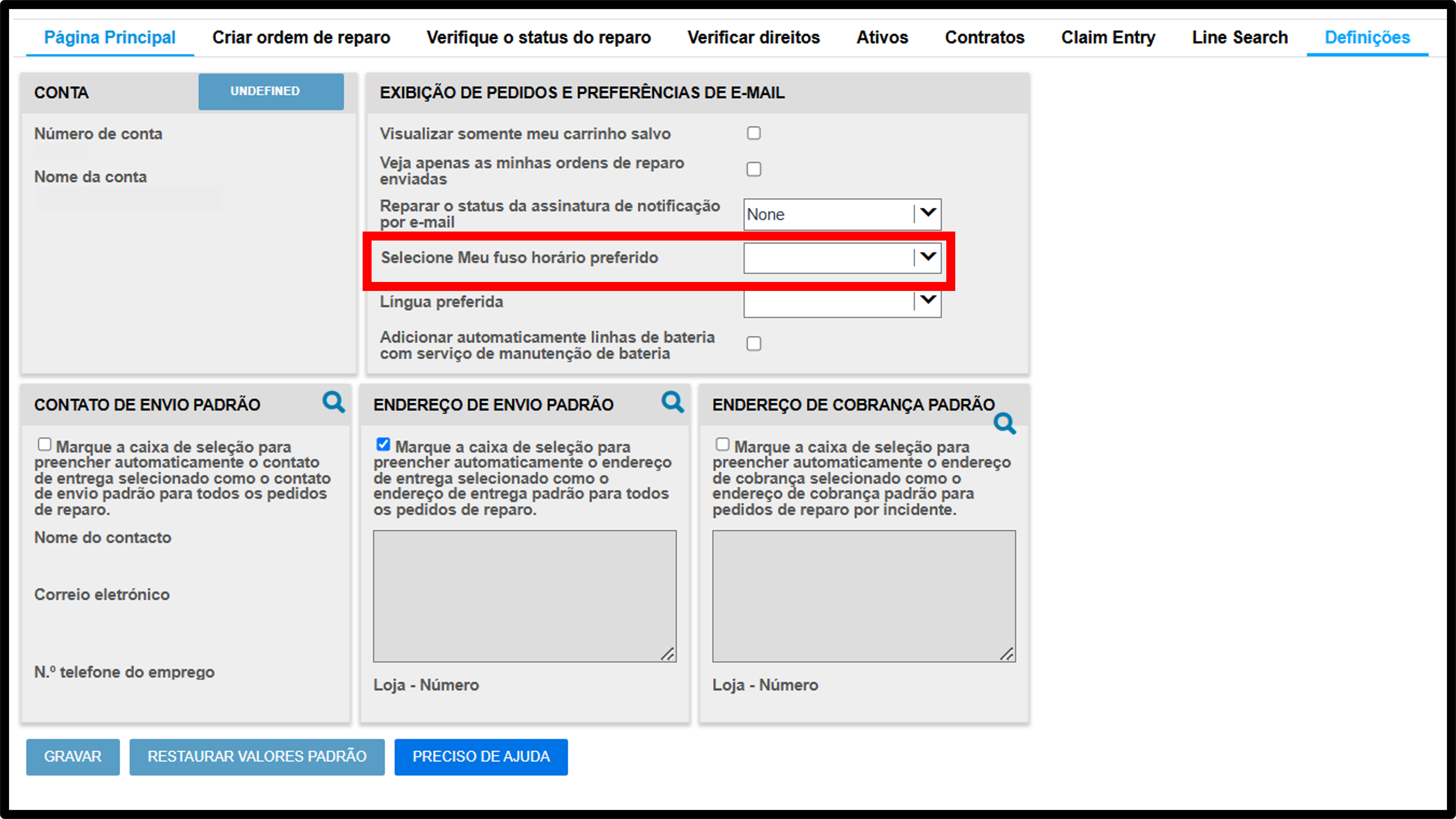 Captura de tela dos guias de reparo de configurações do usuário 7