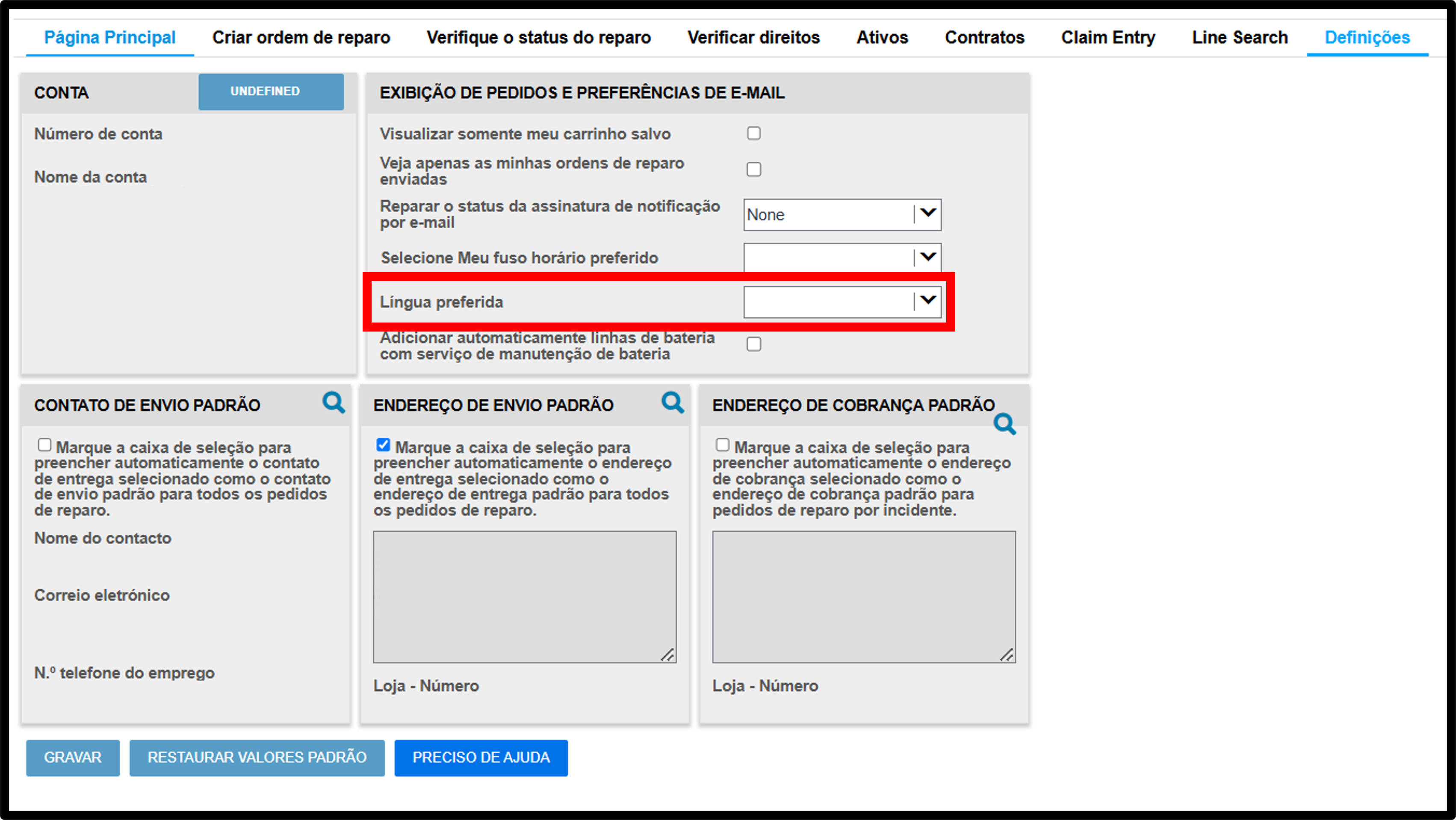 Captura de tela dos guias de reparo de configurações do usuário 8