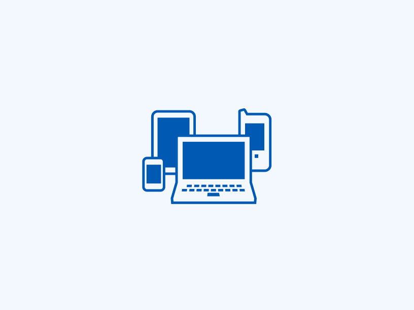 Mobile Devices Icon on blue background