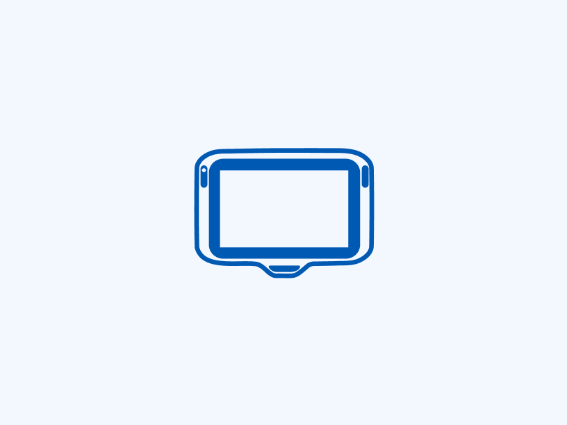 Interactive Kiosks Icon Blue Background