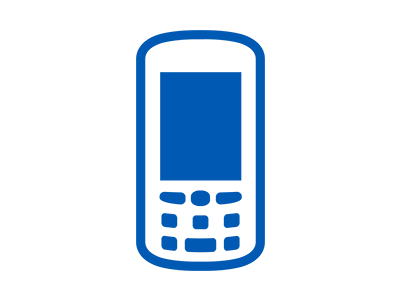 Icône bleue du terminal mobile