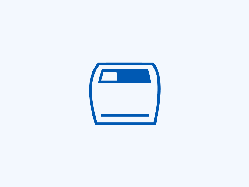 Icona stampante con sfondo blu