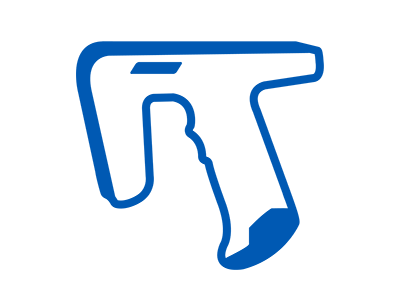 RFID-Lesegeräte – Blaues Symbol