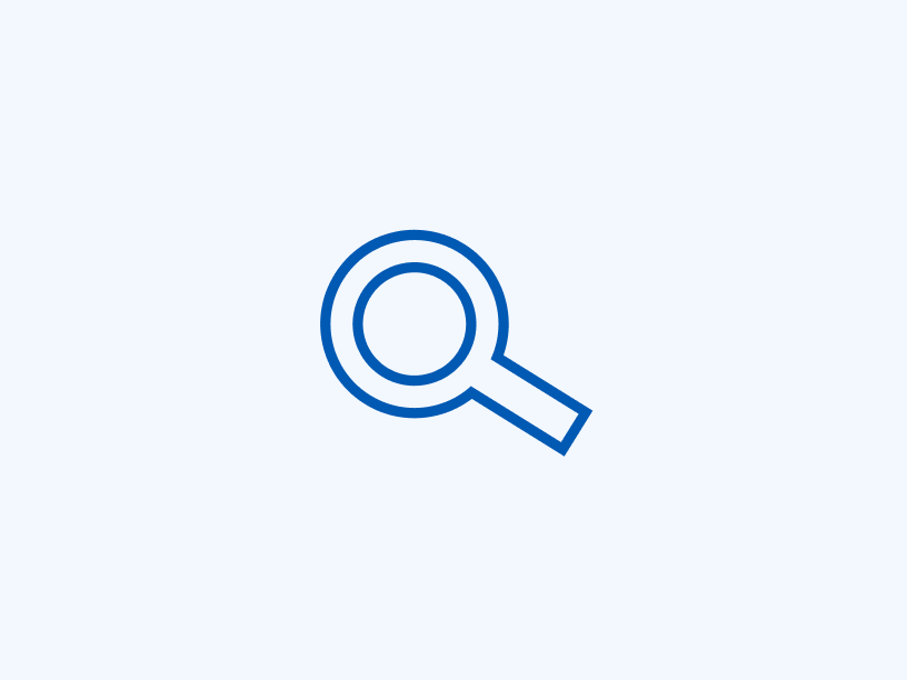 Suche-Symbol auf blauem Hintergrund