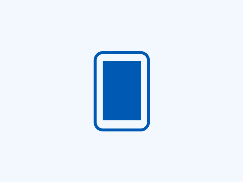 Icona tablet con sfondo blu