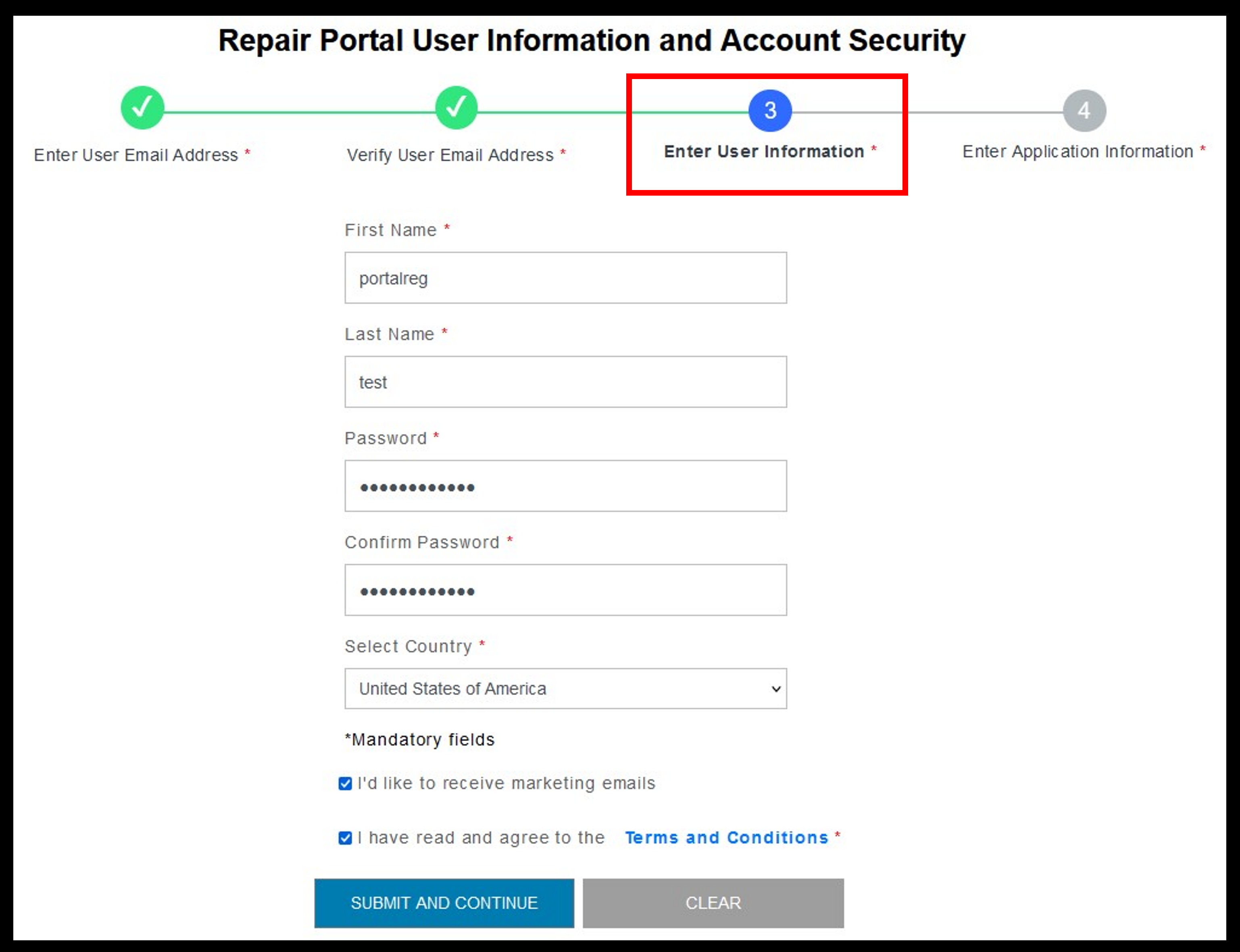 Registration for Customers Screenshot 5