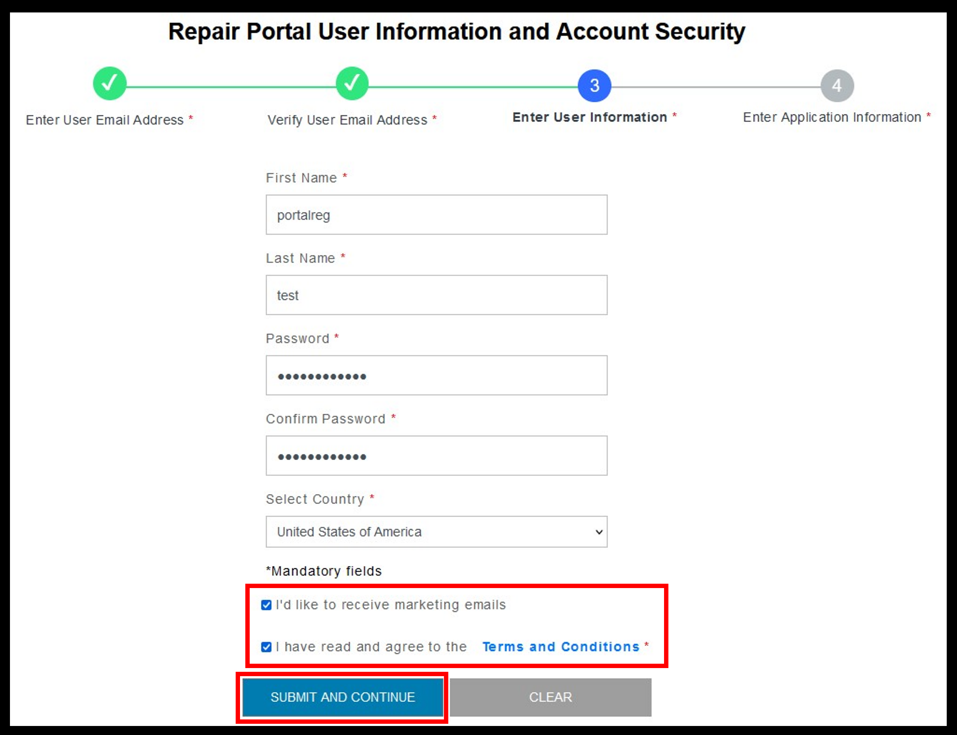 Registration for Customers Screenshot 6