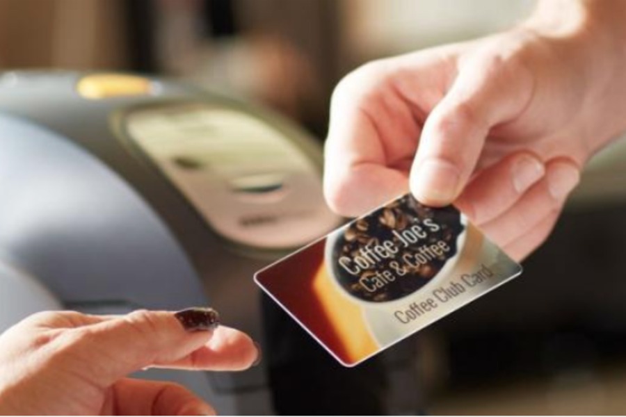 Image of a loyalty card printed with a Zebra card printer