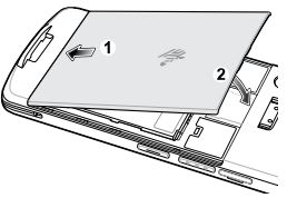 EC50 Insert battery cover bottom first