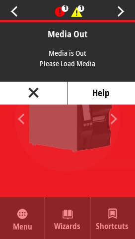 Media Out: Media is Out. Please Load Media.