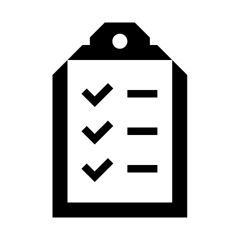 Checklist icon image in black and white