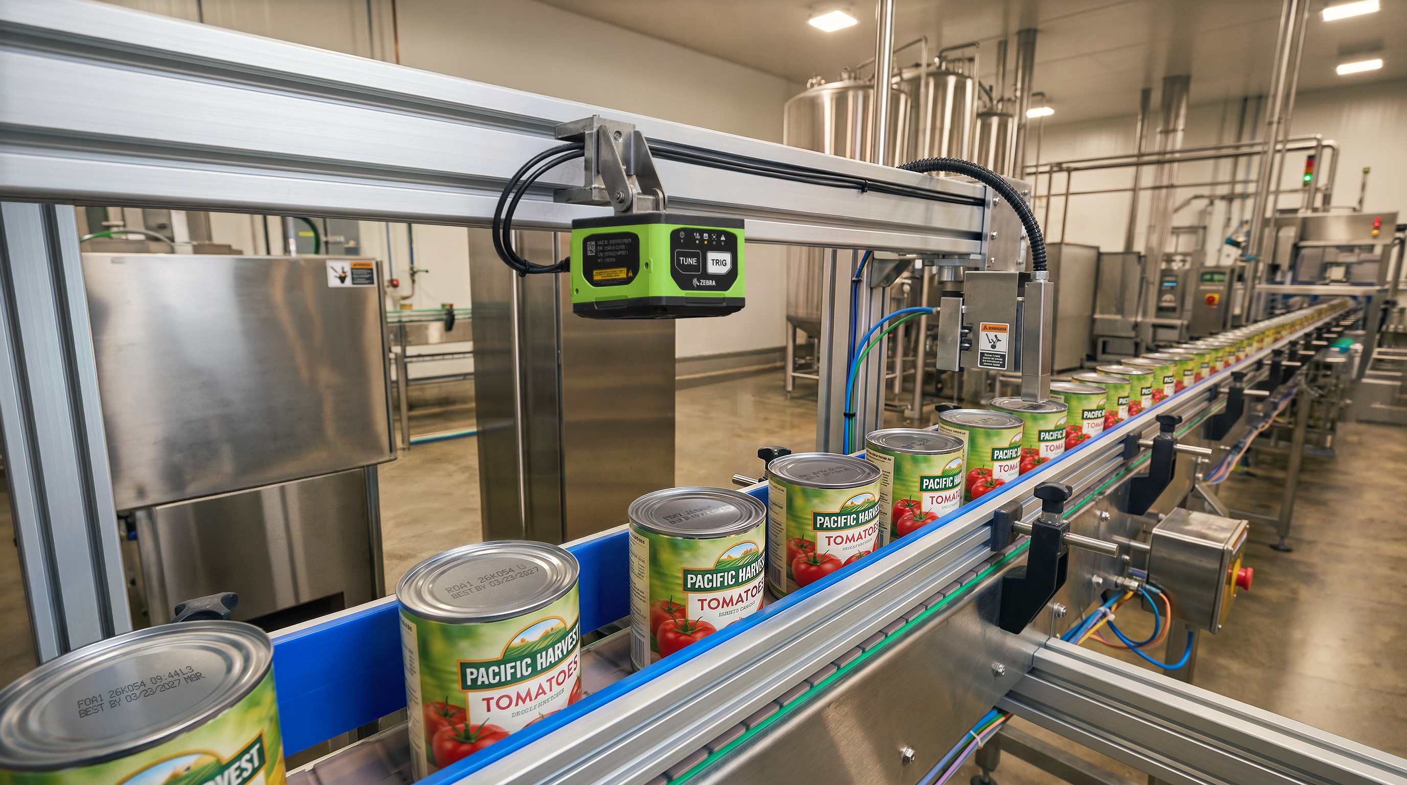 Zebra NS42 Machine Vision Sensor on a High-Speed Canning Line