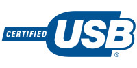 Ícones de compatibilidade do scanner para o setor de saúde DS8100-HC: Logotipo de certificação para USB