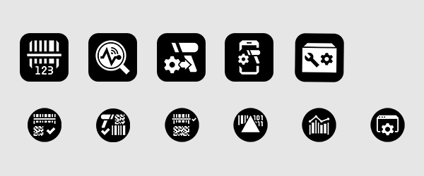 Mobility DNA Icon, 123Scan Icon, Intelligent Document Capture Icon, Multi-Code Data Formatting Icon, Preferred Symbol Icon, PRZM Intelligent Imaging Icon, Remote Diagnostics Icon, Remote Management Icon, Scanner Control Application Icon, ScanSpeed Analytics Icon, Software Development Kit (SDK) Icon