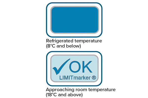 Indicadores reversibles de 18 °C LIMITmarker