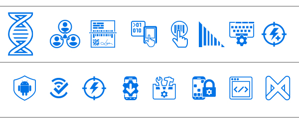 Software Mobility DNA-Symbole: All-Touch Terminal-Emulationssymbol, SWIPE Assist-Symbol, Enterprise-Tastatursymbol, Simulscan, DataWedge-Symbol, PowerPrecision-Symbol, SimulScan-Symbol, Enterprise-Startbildschirm-Symbol, StageNow-Symbol, WorryFree WiFi-Symbol, PowerPrecision Console-Symbol, Lifeguard für Android-Symbol, Enterprise Mobility Development Tool Kit-Symbol, MX-Symbol (Mobility Extensions), Enterprise Browser-Symbol