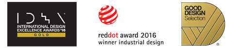 IDEA Gold '16, reddot award 2012, Good Design Selection
