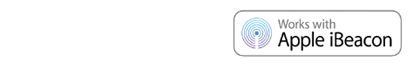 Logos d’icônes compatibles avec les balises Bluetooth® de Zebra :  Fonctionne avec Apple iBeacon
