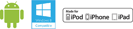Logo Android, logo Windows, logo iPhone/iPad/iPod