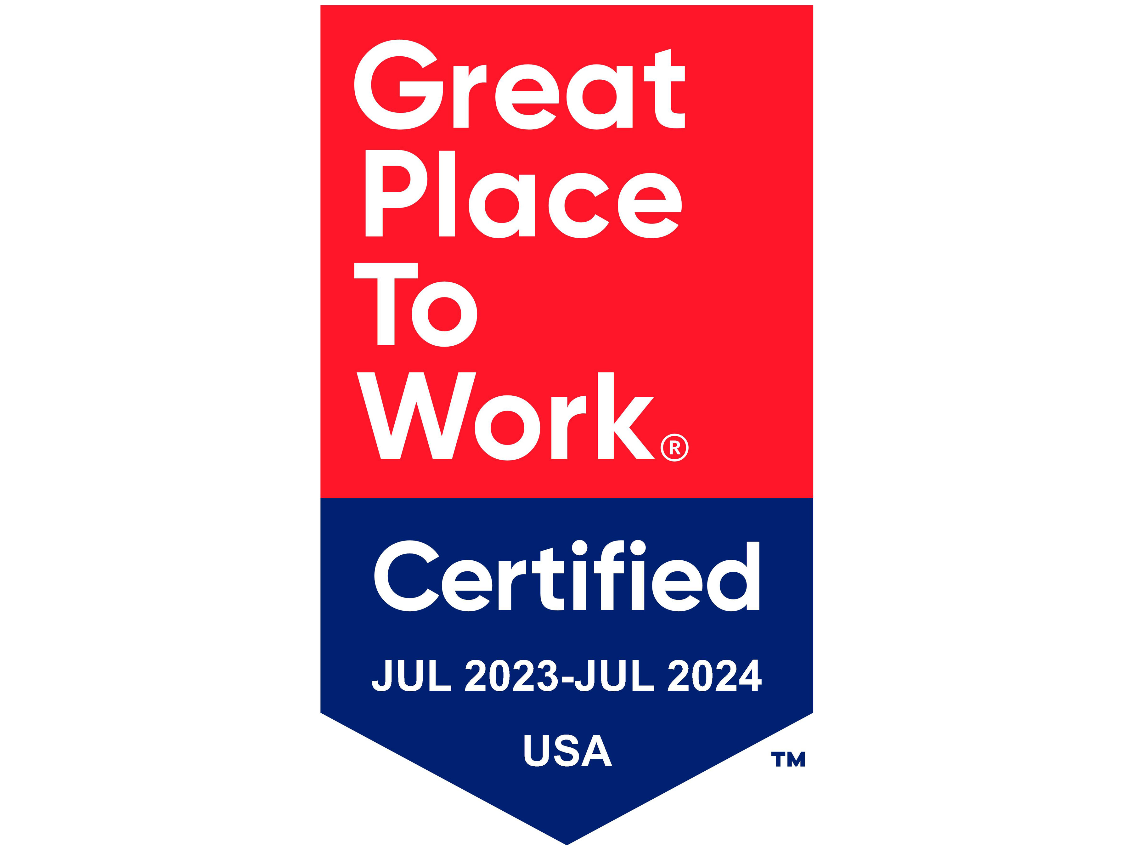 Great Place to Work Certification 2023 logo