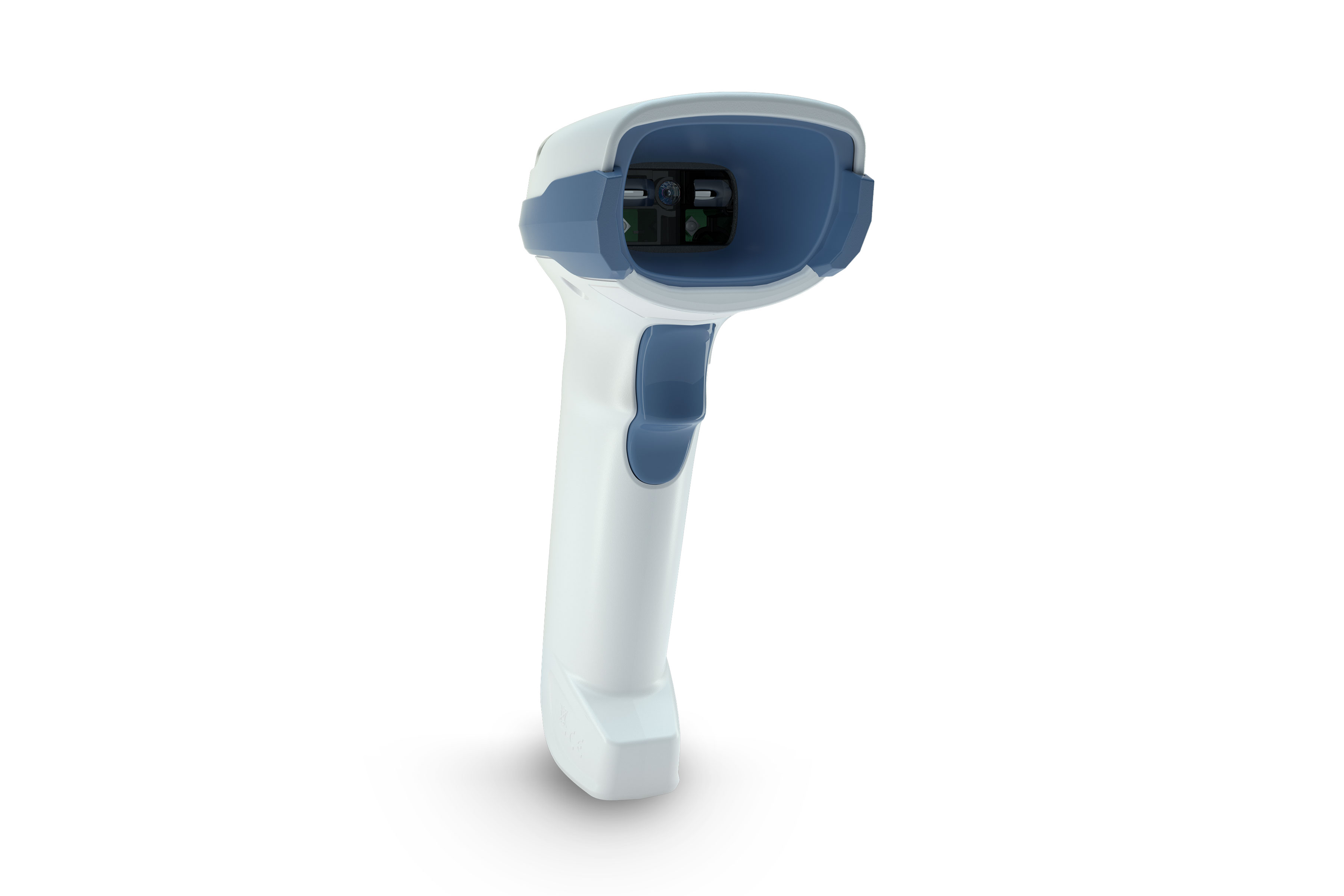Zebra DS2278 handheld barcode scanner for healthcare , white and blue hardware