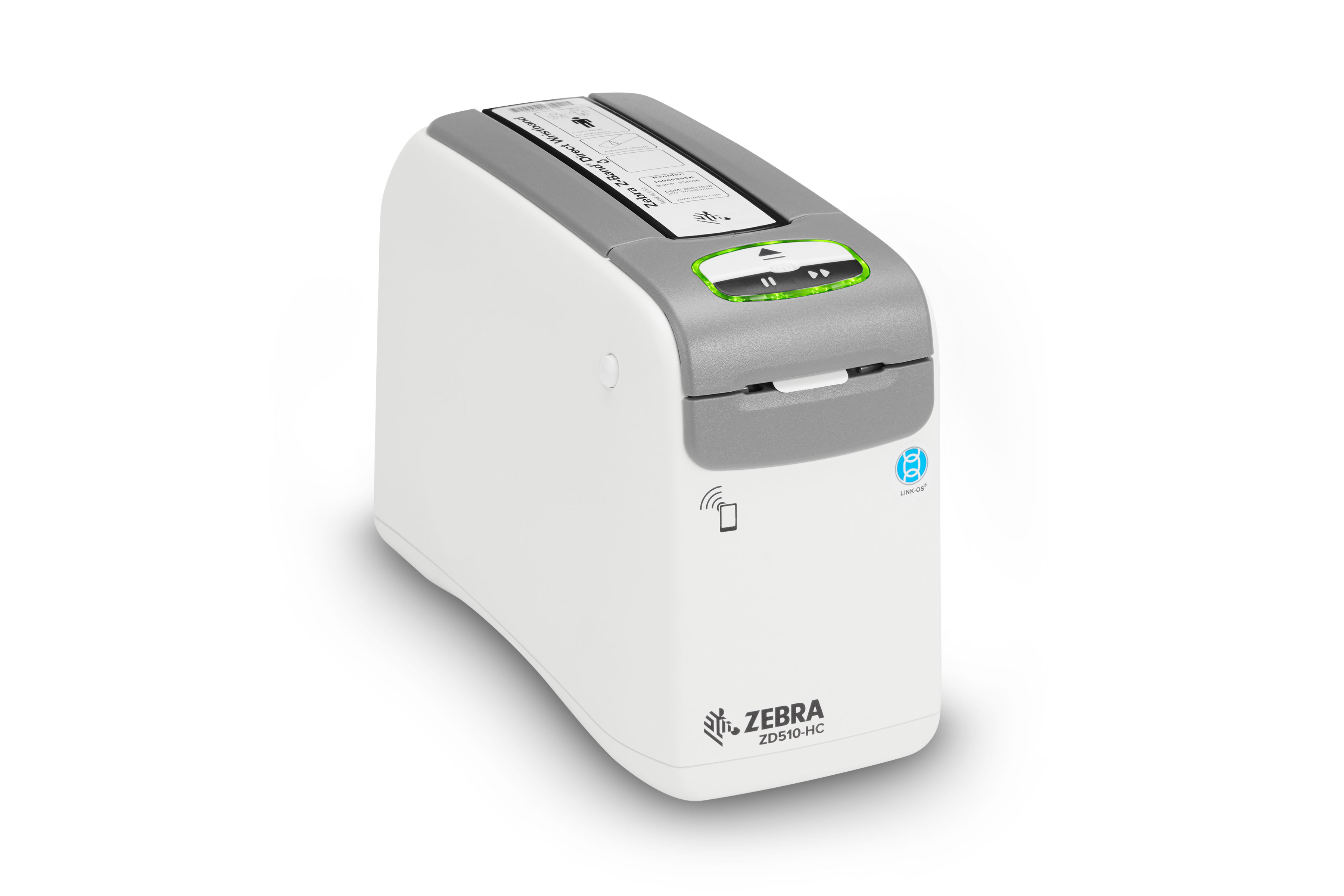 Front right view of a Zebra ZD510-HC Wristband Printer Series