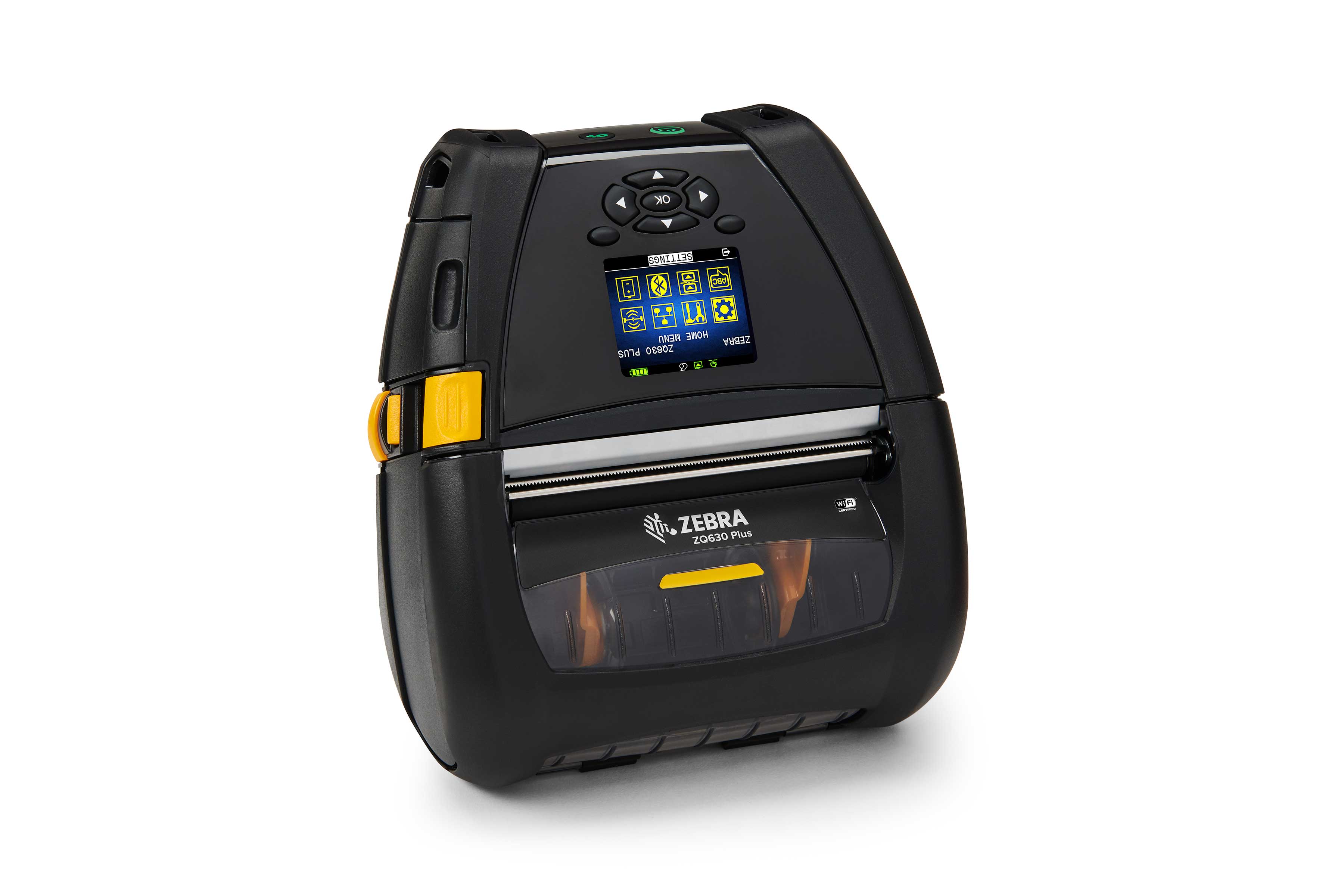 Front view of a Zebra ZQ630 mobile printers