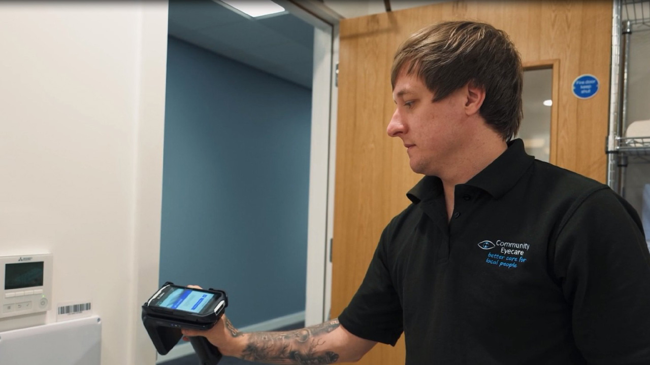 Technician with Zebra Scanner in Chec facilities