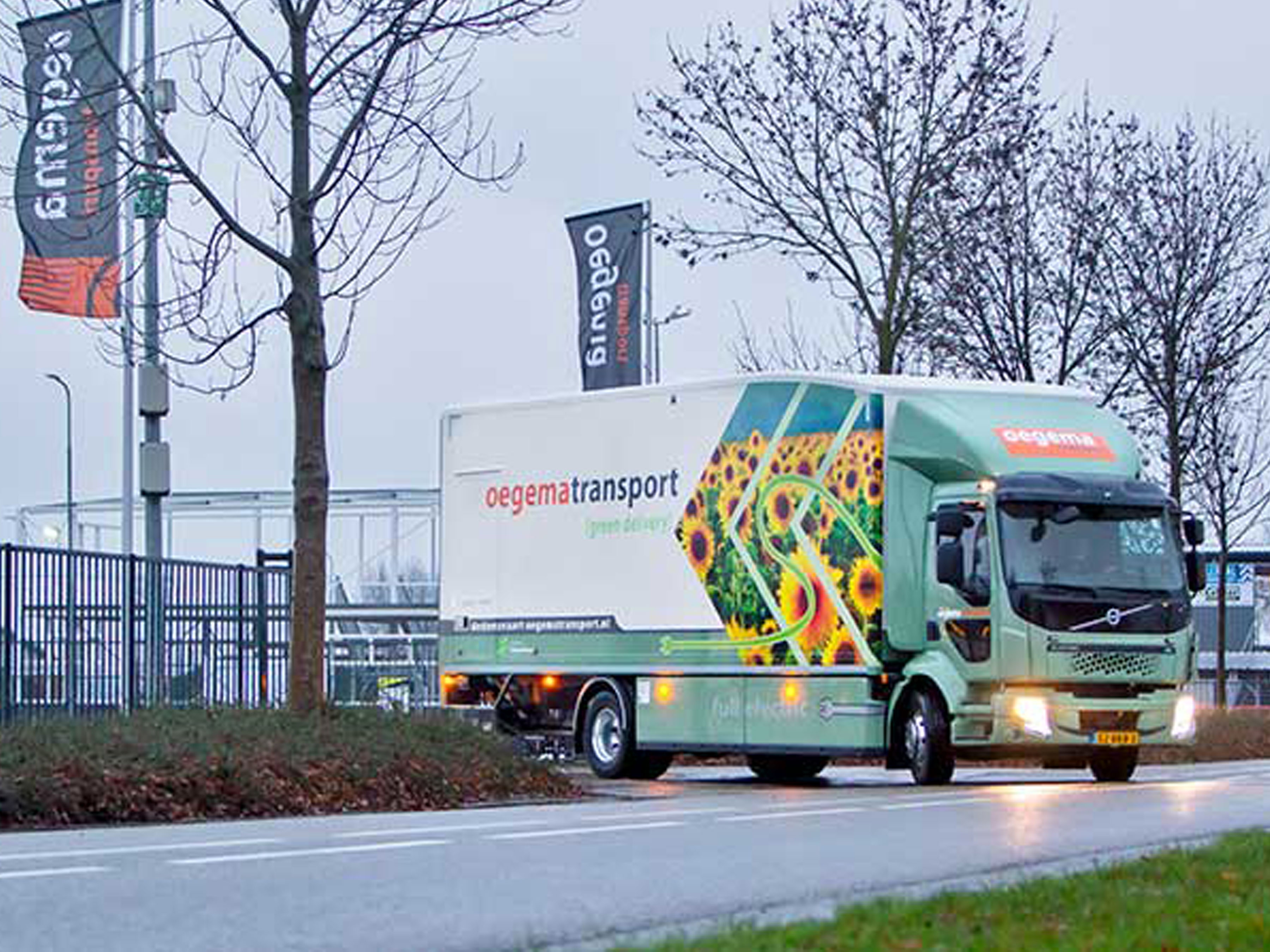 Oegema truck leaving their warehouse