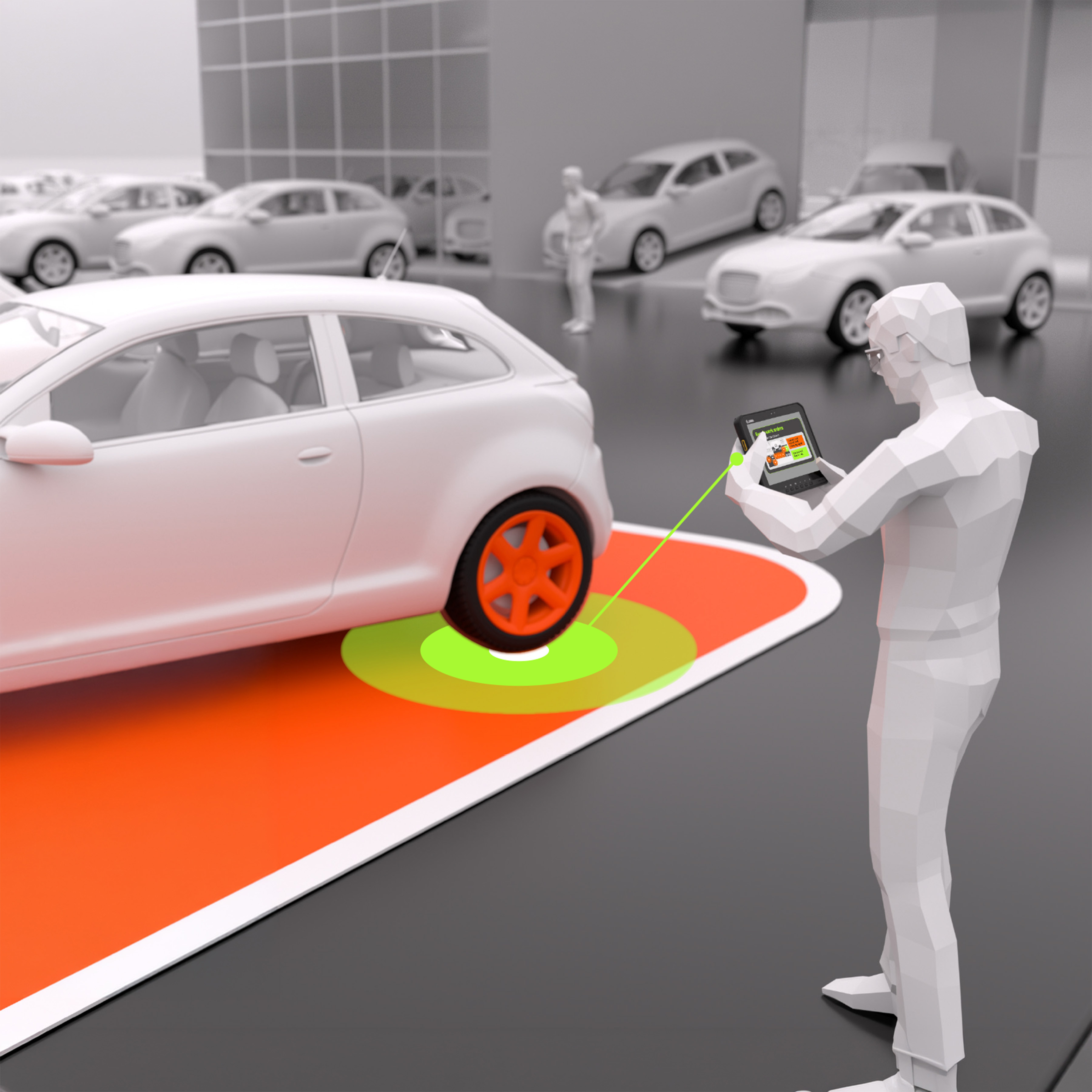 A manufacturing worker uses a Zebra ET401 tablet to guide and document a wheel assembly correction on the factory floor. By pairing automated 3S Series 3D defect detection with instant work order routing, this connected worker solution eliminates repeating assembly line errors before they escalate.