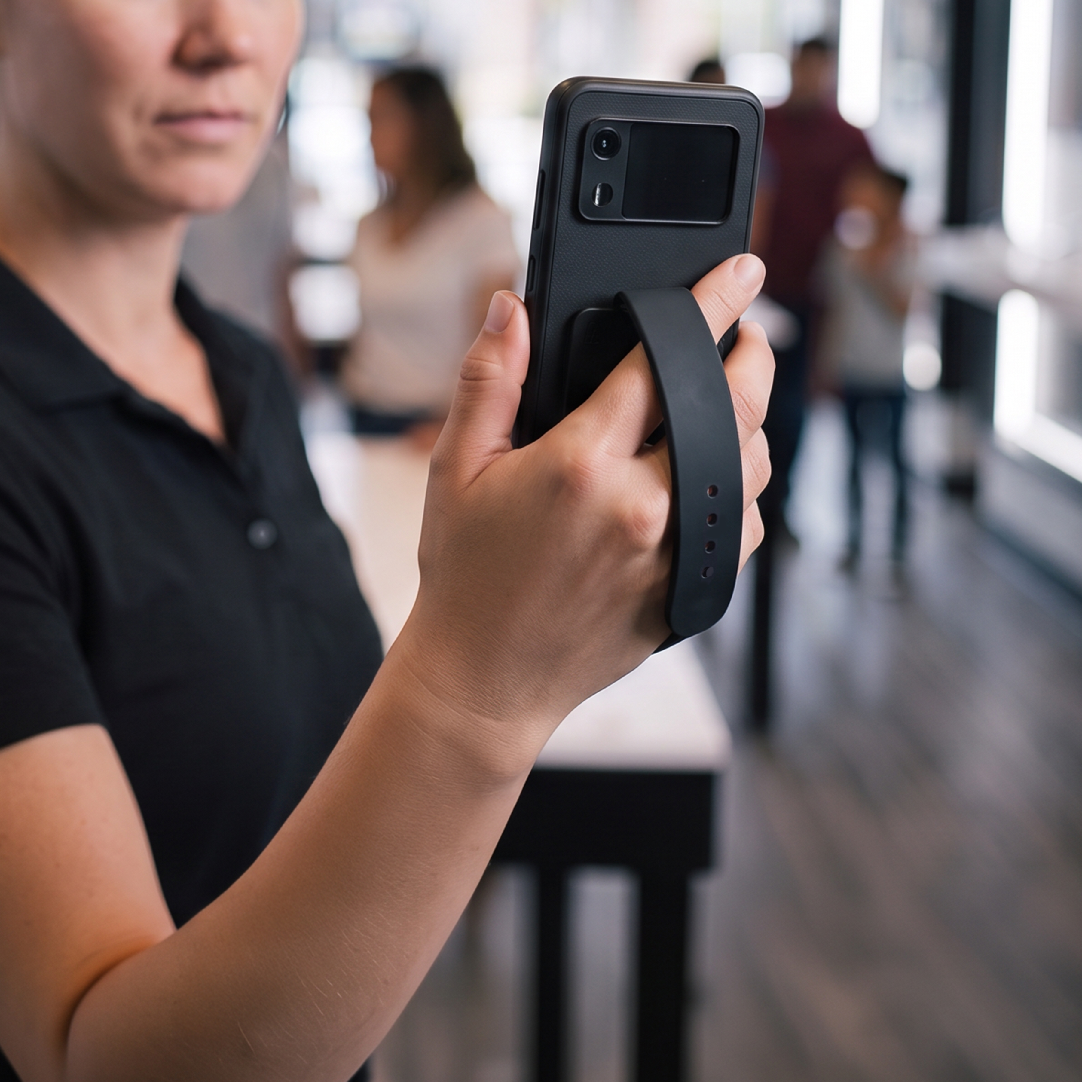 Zebra's ergonomic hand strap provides a secure grip, significantly reducing the risk of accidental drops in fast-paced retail environments. This essential accessory keeps the mobile computer firmly in the associate's hand, improving one-handed operation and protecting your hardware investment.