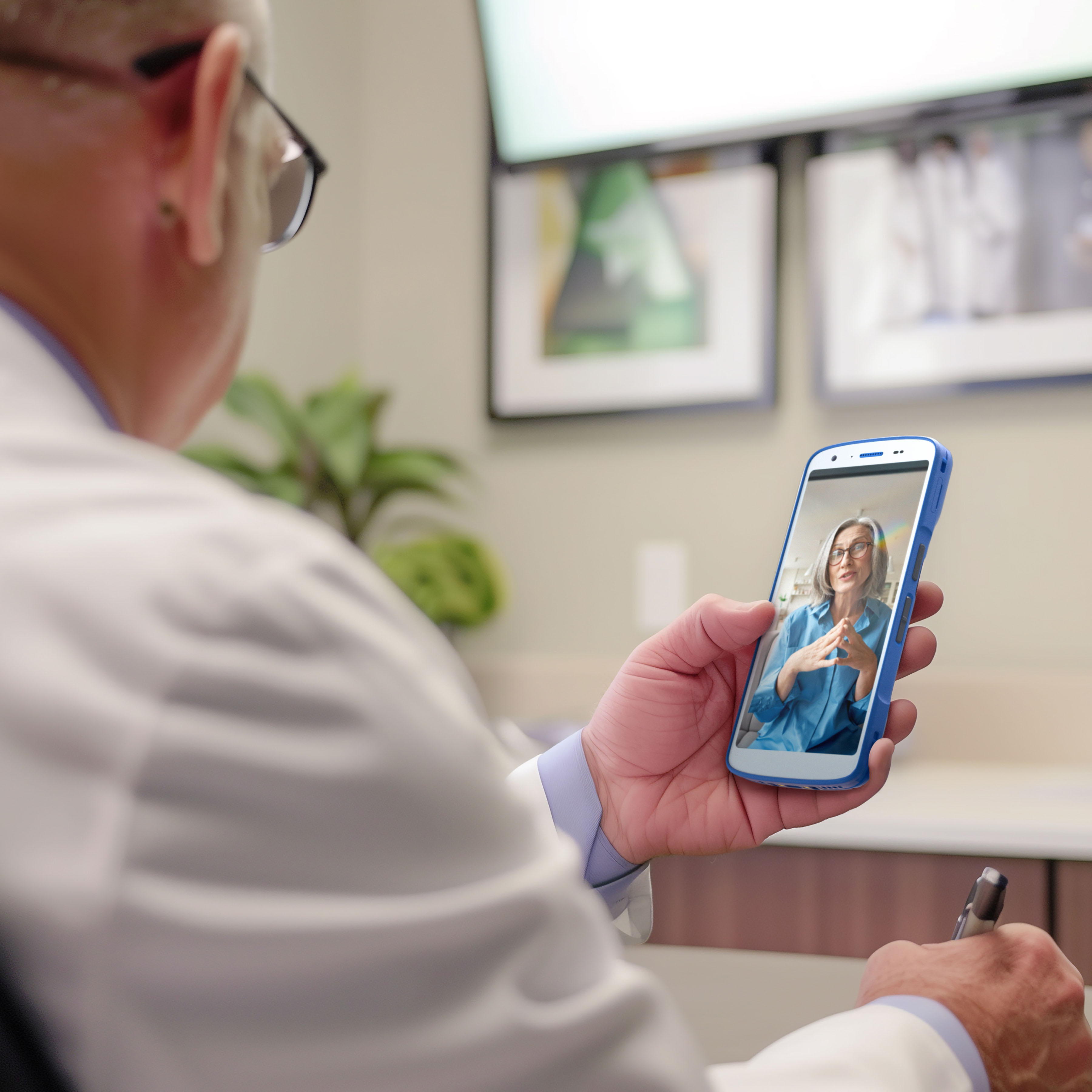 a remote patient consultation (telehealth/telemedicine) environment using the Zebra HC55 rugged healthcare mobile computer