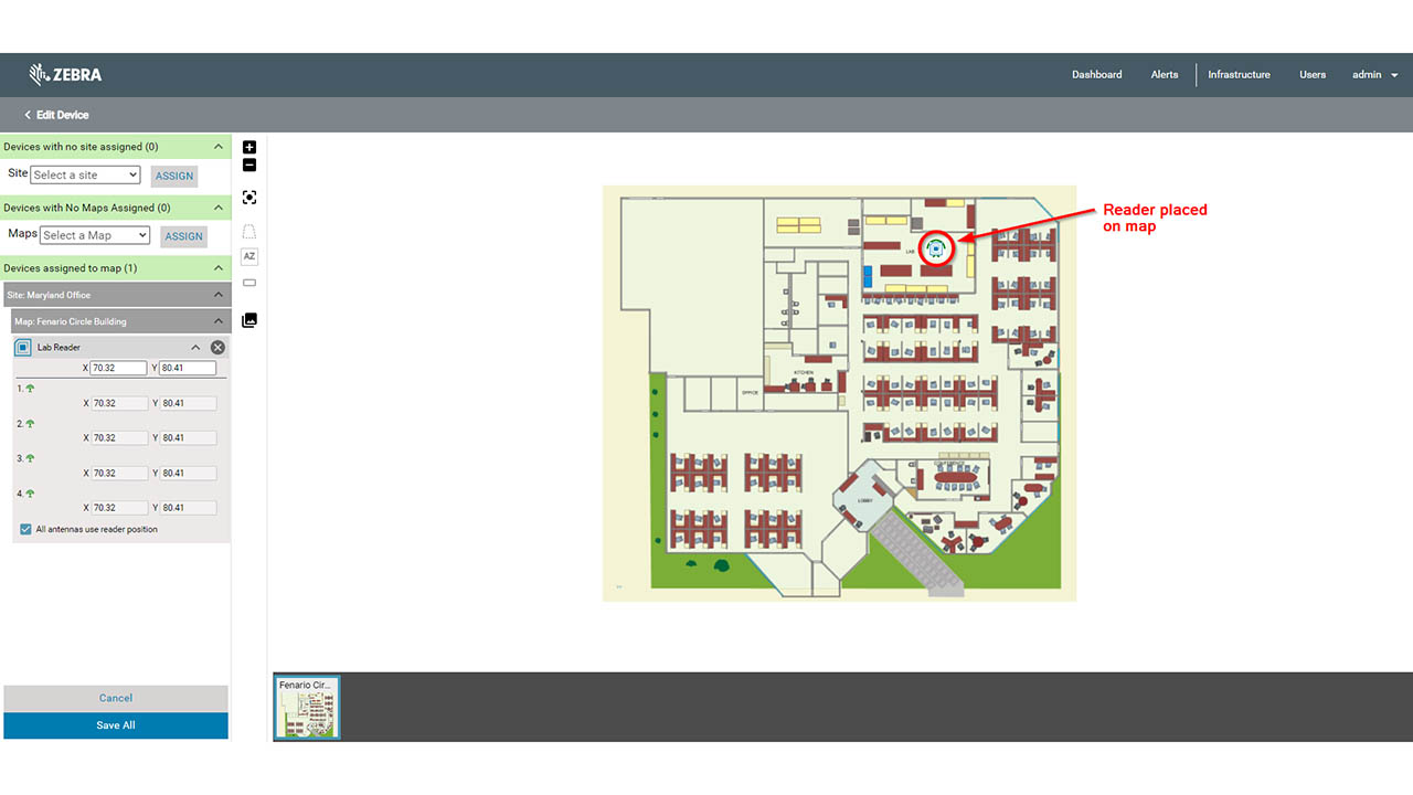 A screenshot of the MotionWorks Enterprise RFID Reader Management module config tools