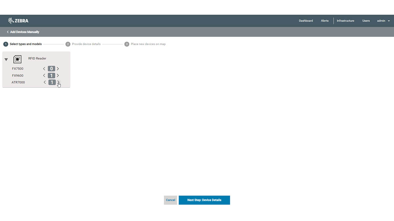 A screenshot of the MotionWorks Enterprise RFID Reader Management module dashboard filter