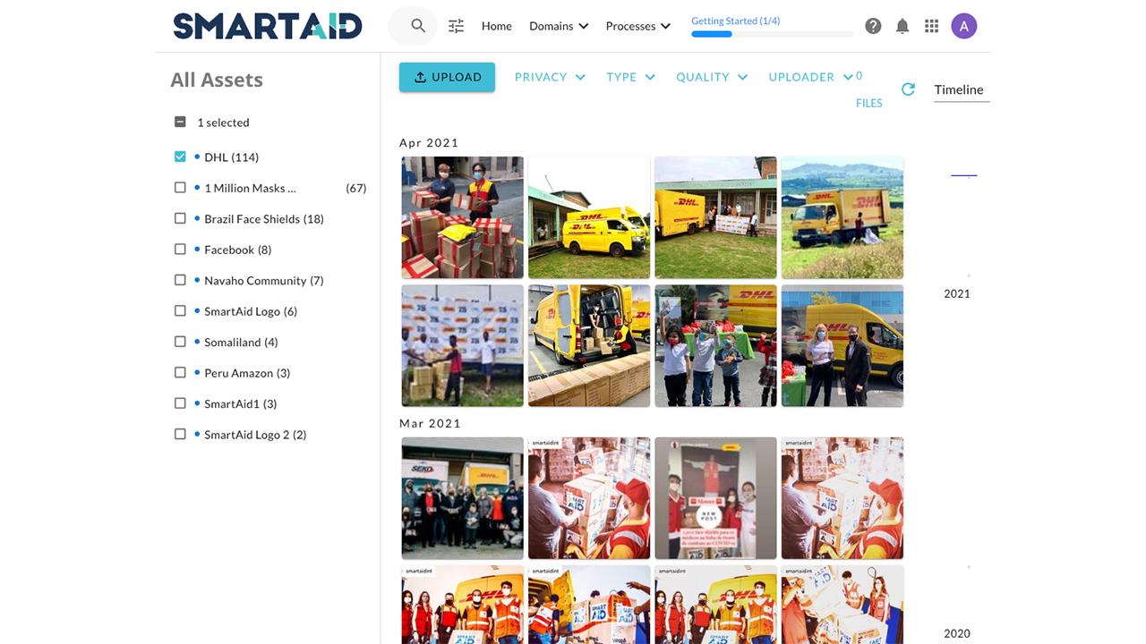 The SmartAID collection of photos in the Wizy app