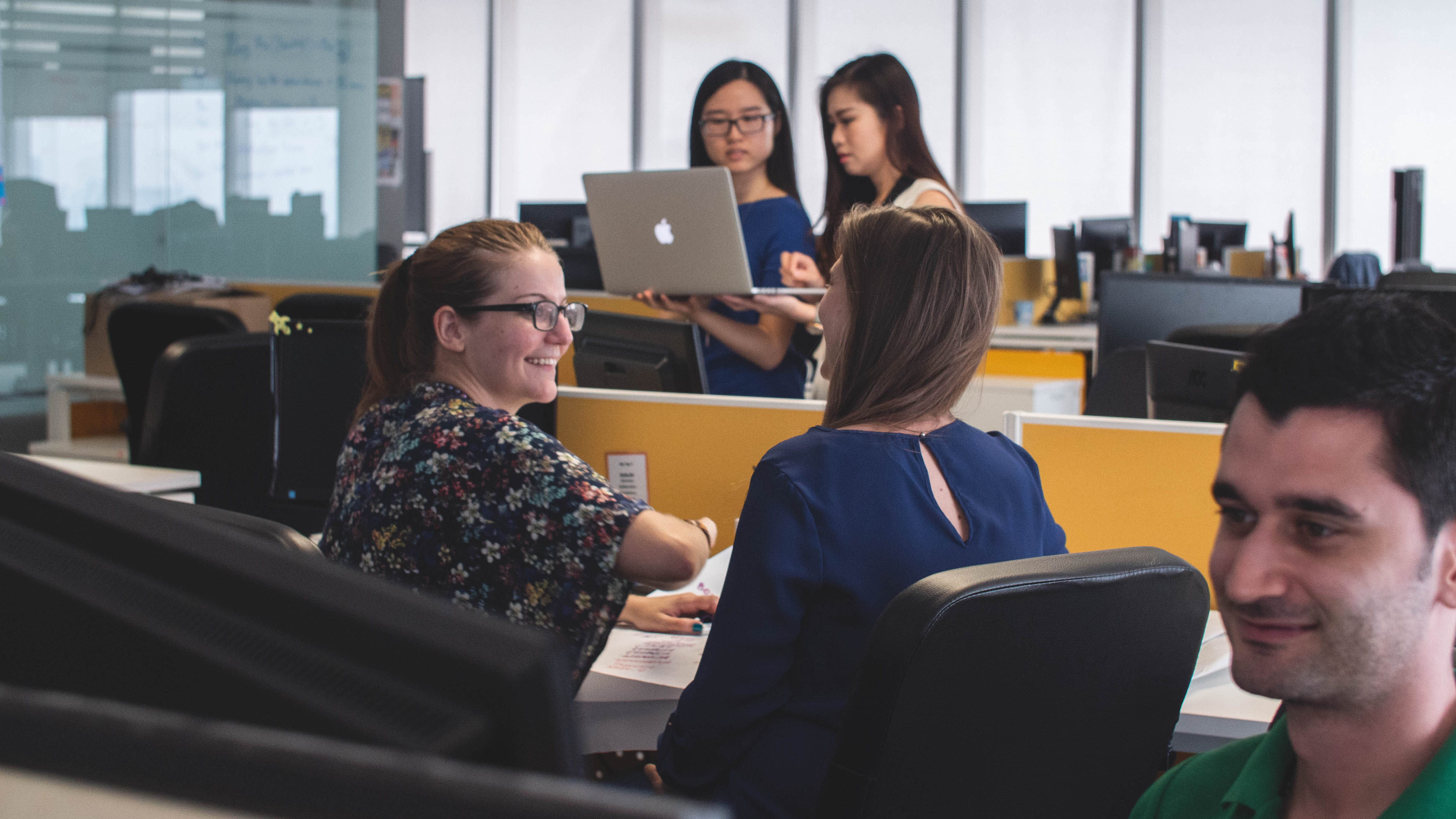 Young professionals work together in an office