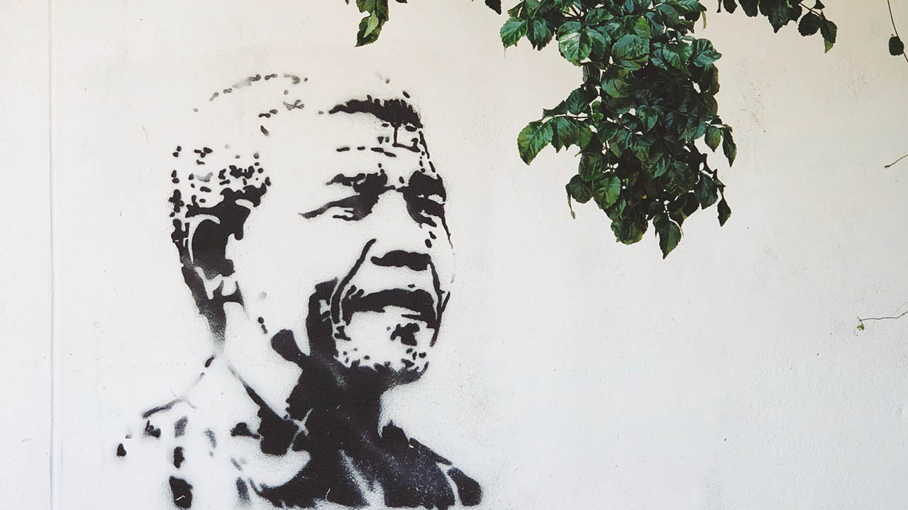 A mural of Nelson Mandela