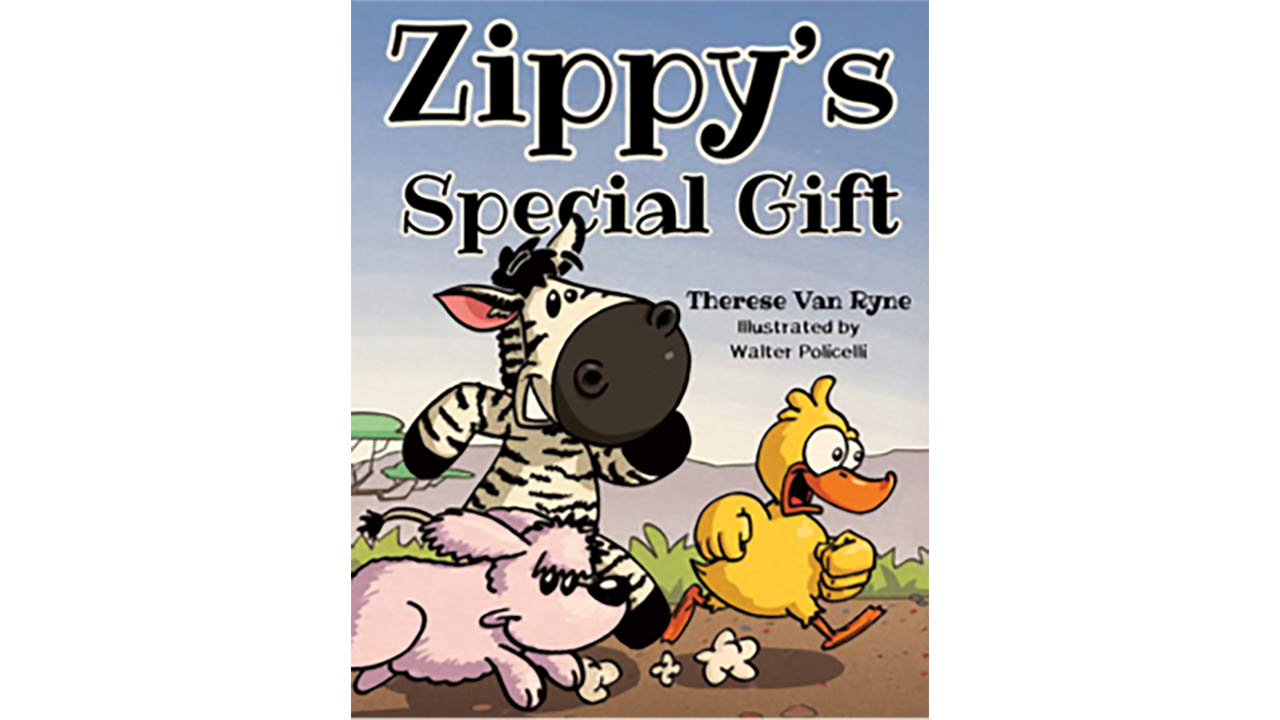 The cover of "Zippy’s Special Gift,"  a new children's book written by Zebra's Therese Van Ryne to benefit Bernie's Book Bank.
