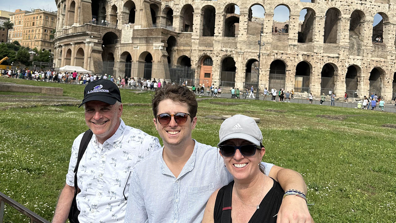 Jenny Krummenacher and her family in Rome