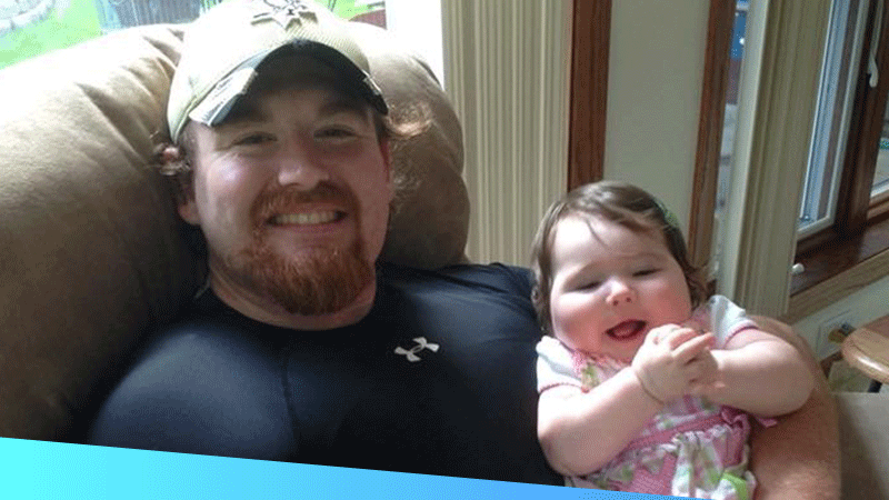 Zebra employee Nicholas Heenan with his daughter Vivienne