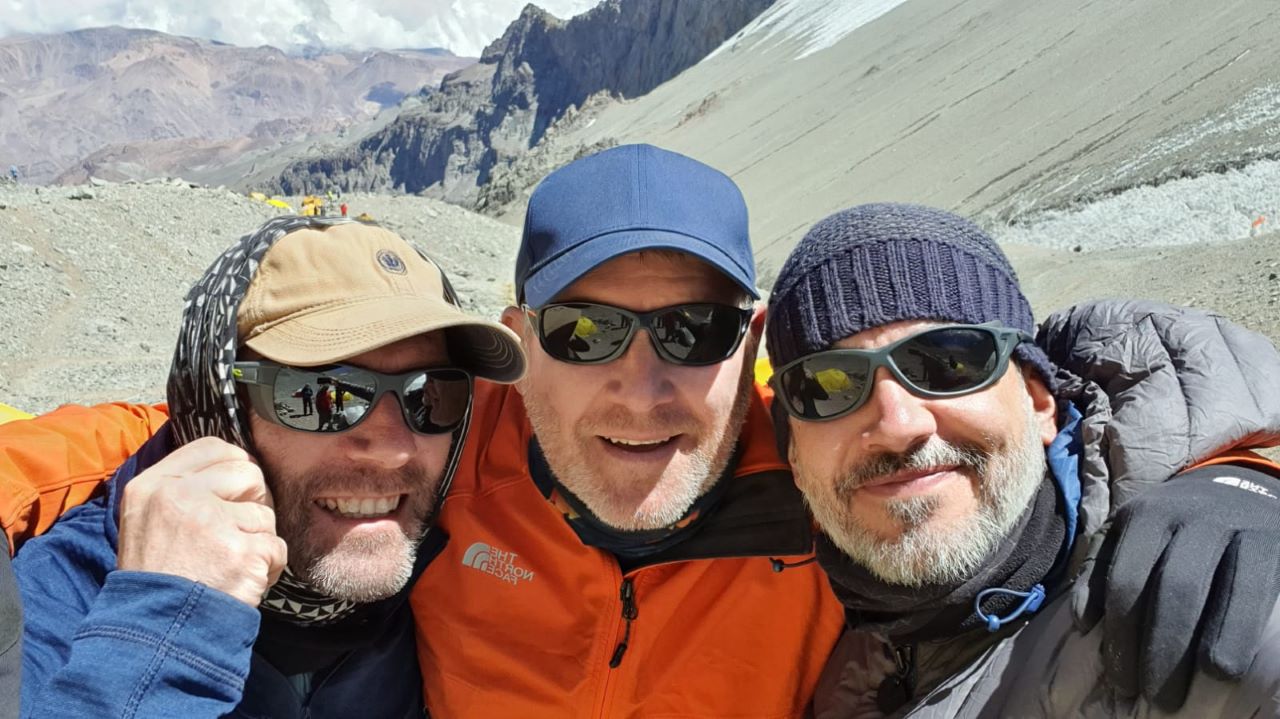 These three Zebras are attempting to summit Mount Aconcagua